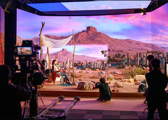 7680Hz Flimmaking バーチャル スタジオの軽量 XR Hd はビデオ壁 P1.95 P2.6 P2.5 を導きました