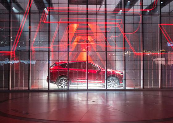 高い明るさの屋内屋外 SMD P2.84 P20 フル カラーのビデオ壁ガラス LED の網